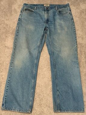 L.L. Bean Standard Fit Straight Leg 100% Cotton Med Wash Jeans Mens Size 38x32